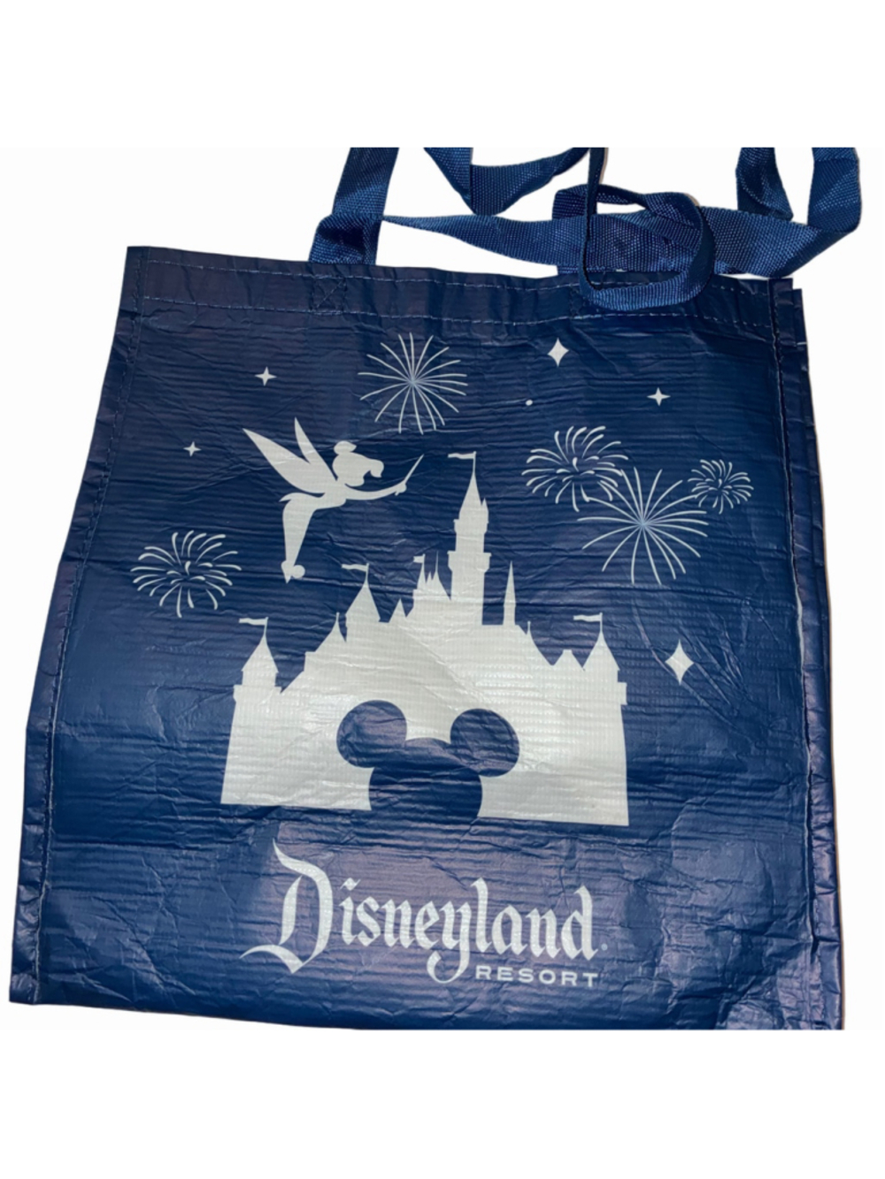 Disneyland Disney World Reusable Shopping Tote Bag Medium Size Blue White